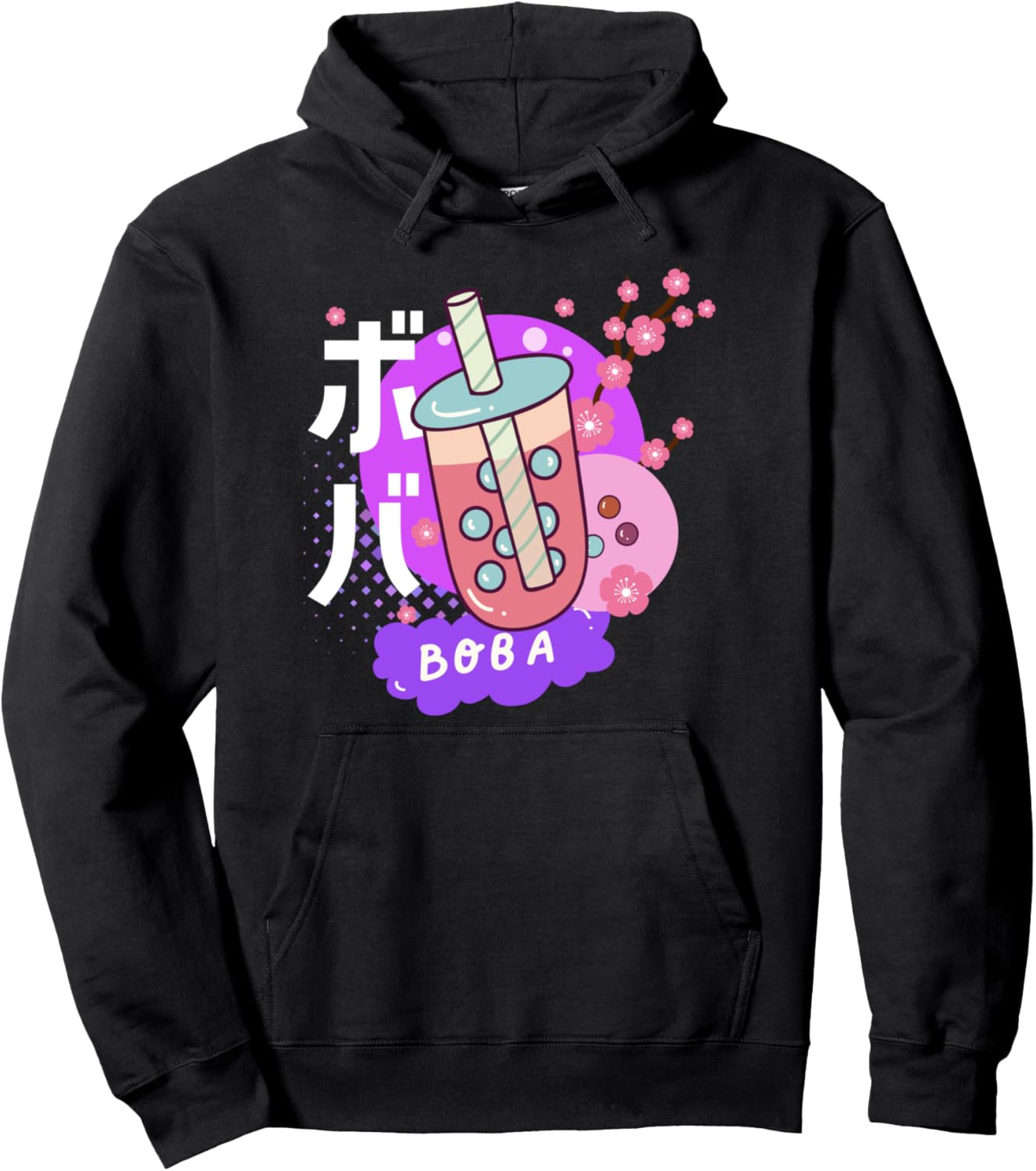 Boba Tea Bubble Tea Pink Sakura Japan Pastel Kawaii Anime Pullover Hoodie