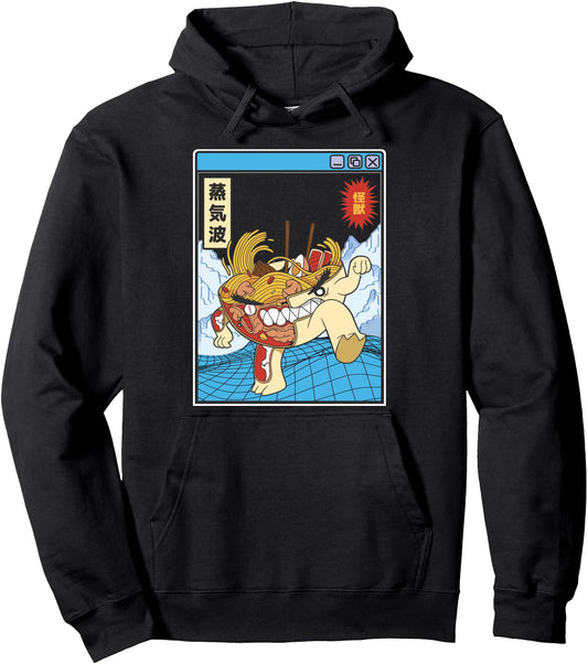 Angry Ramen Bowl X-Ray Japan Style Otaku Anime Vaporwave Pullover Hoodie