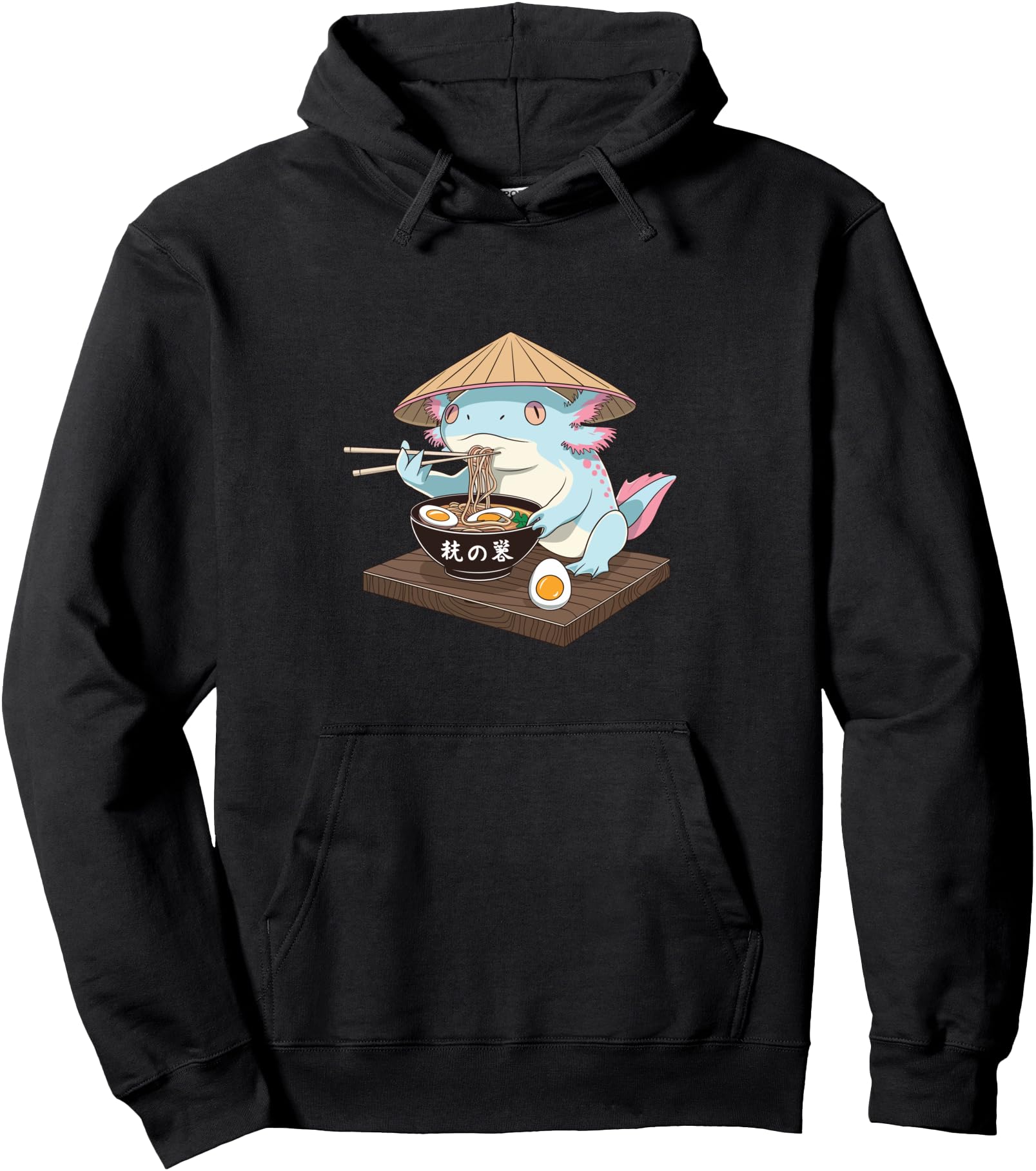 Anime Kawaii Axolotl Eating Ramen Noodles Teen Girl Boy Pullover Hoodie
