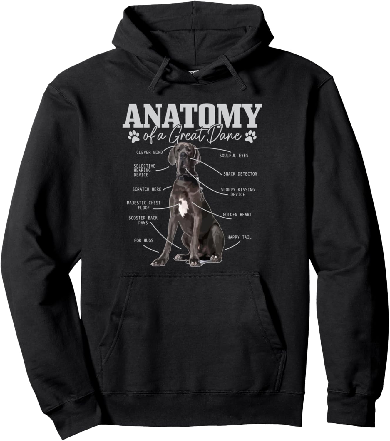 Anatomy Of A Great Dane Funny Cute Dog Mom Dad Pullover Hoodie