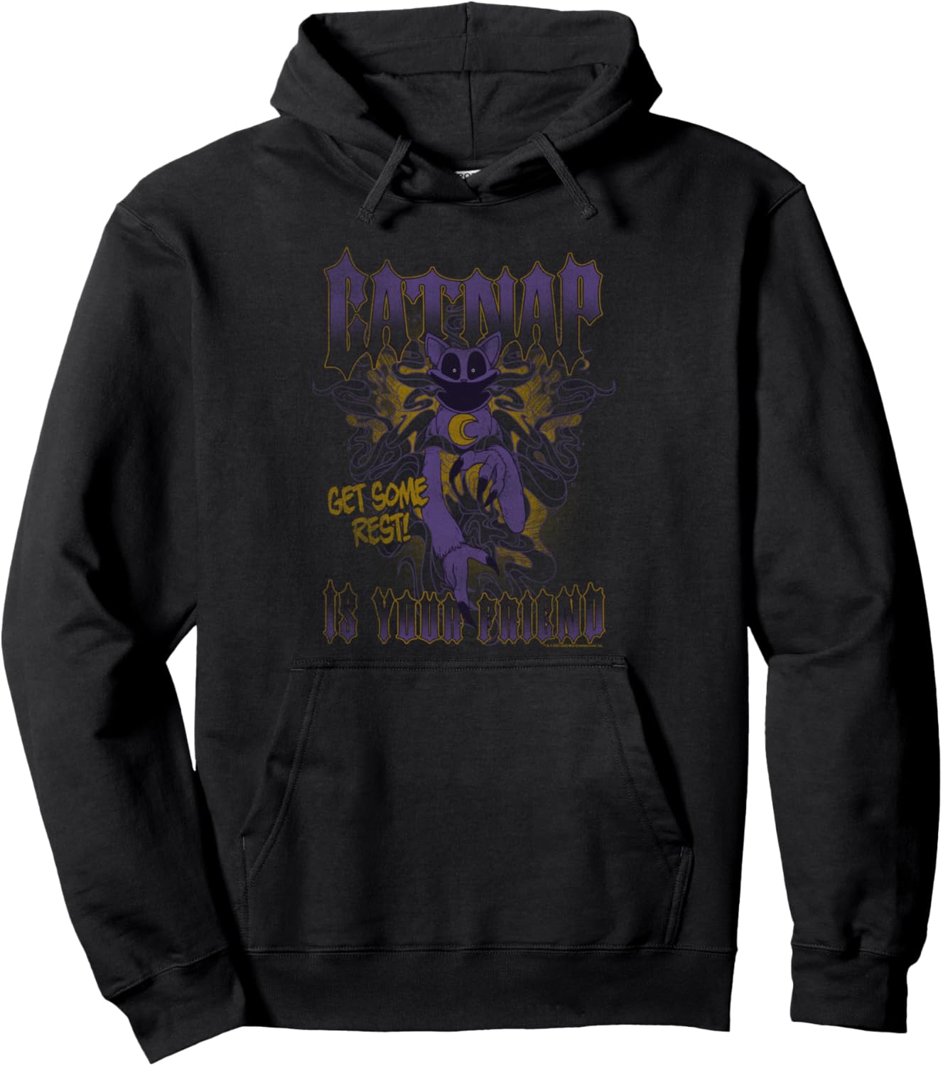 Poppy Playtime Cat Nap Is Your Friend Get Some Rest Distress Pullover Hoodie