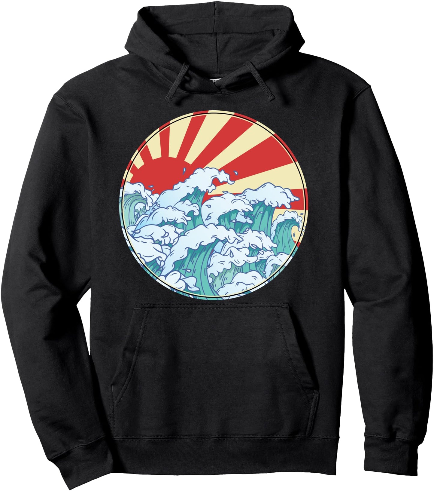 The Great Wave Off Kanagawa Hokusai Manga Cartoon Japanese Pullover Hoodie
