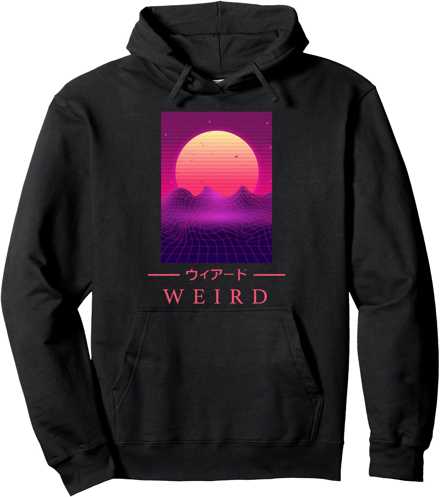 Retrowave - WEIRD - Japanese Art Aesthetic Vaporwave Anime Pullover Hoodie