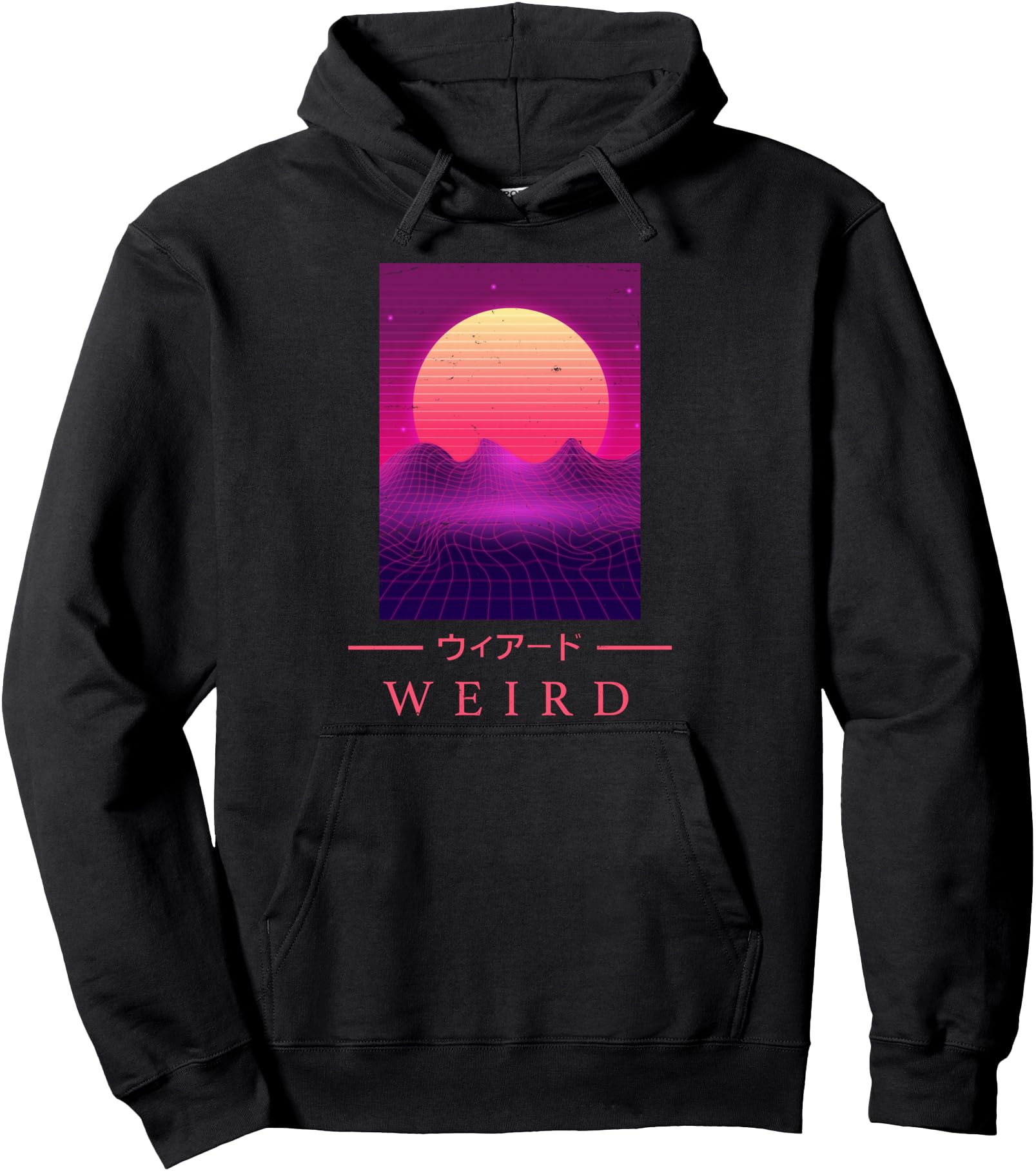 Retrowave - WEIRD - Japanese Art Aesthetic Vaporwave Anime Pullover Hoodie