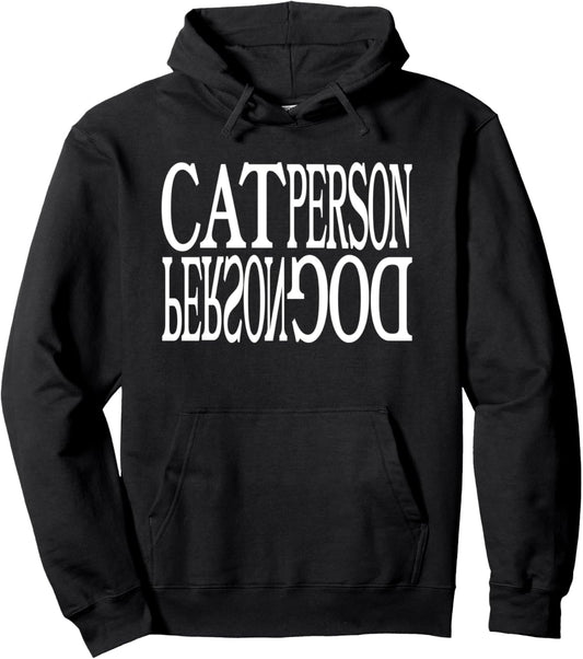Cat Person / Dog Person Funny Inverted Text Animal Pet Lover Pullover Hoodie