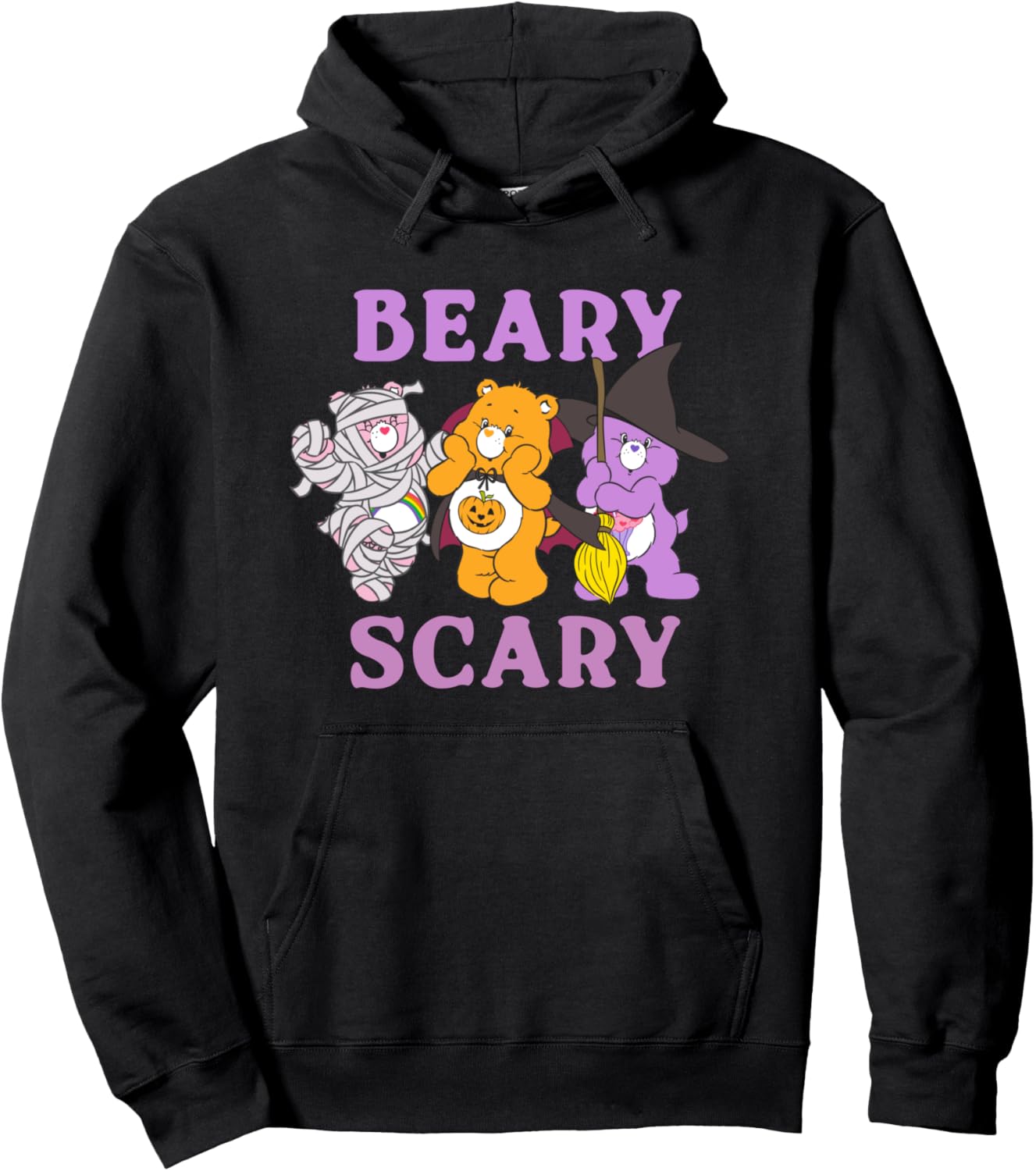 Care Bears Beary Scary Halloween Purple Font Pullover Hoodie