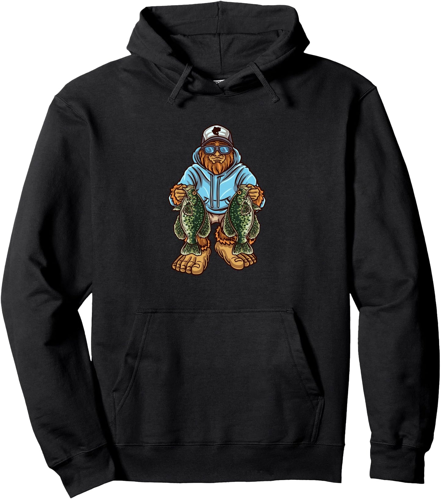 Crappie Fishing Bigfoot Panfishing Fishermen Pullover Hoodie