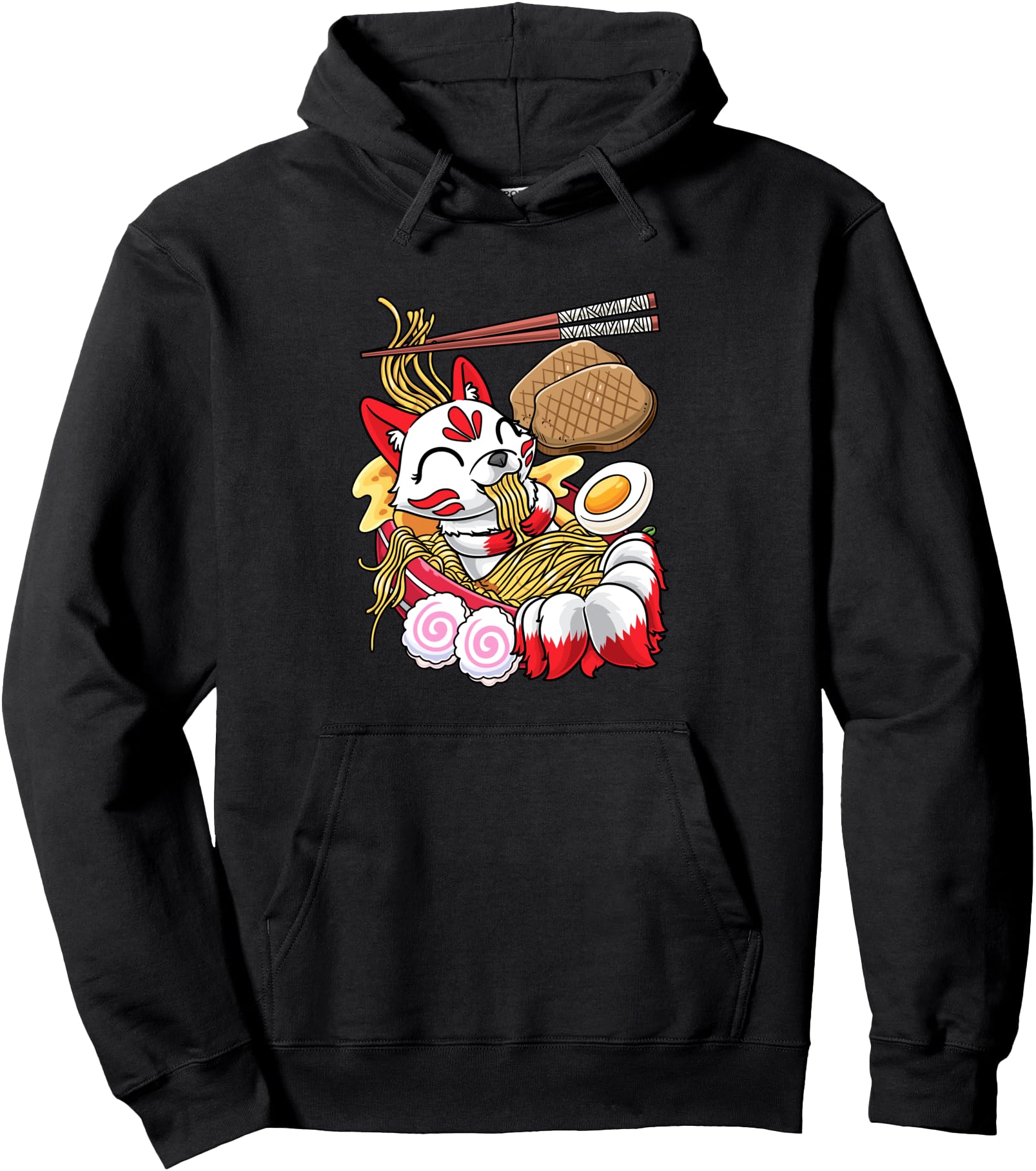 Kawaii Kitsune Fox Ramen Noodles Japanese Food Pullover Hoodie