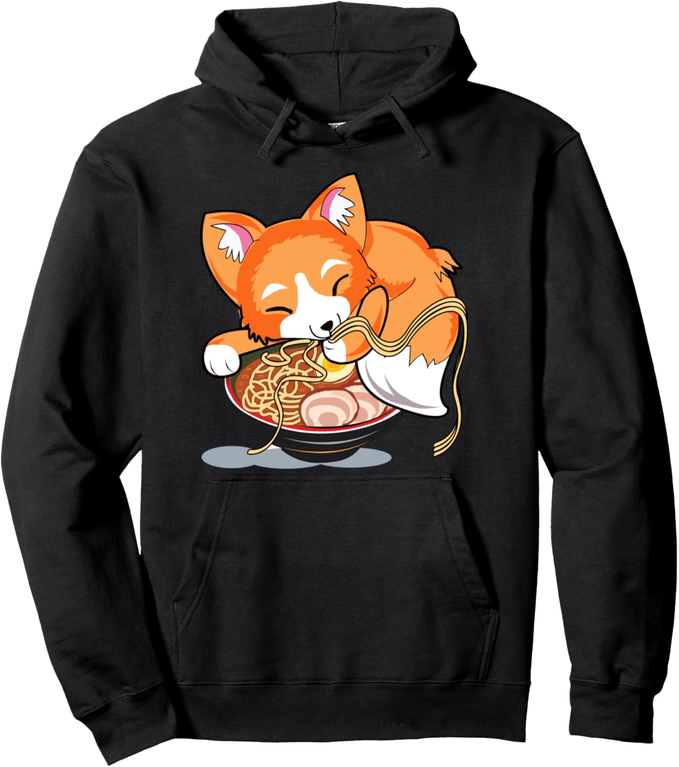 Ramen Noodles Fox Lover Kawaii Japanese Anime Pullover Hoodie