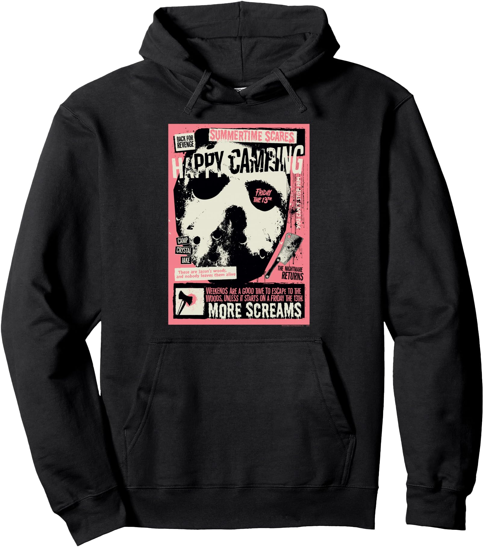 Friday the 13th Happy Camping Summertime Scares Horror Pullover Hoodie