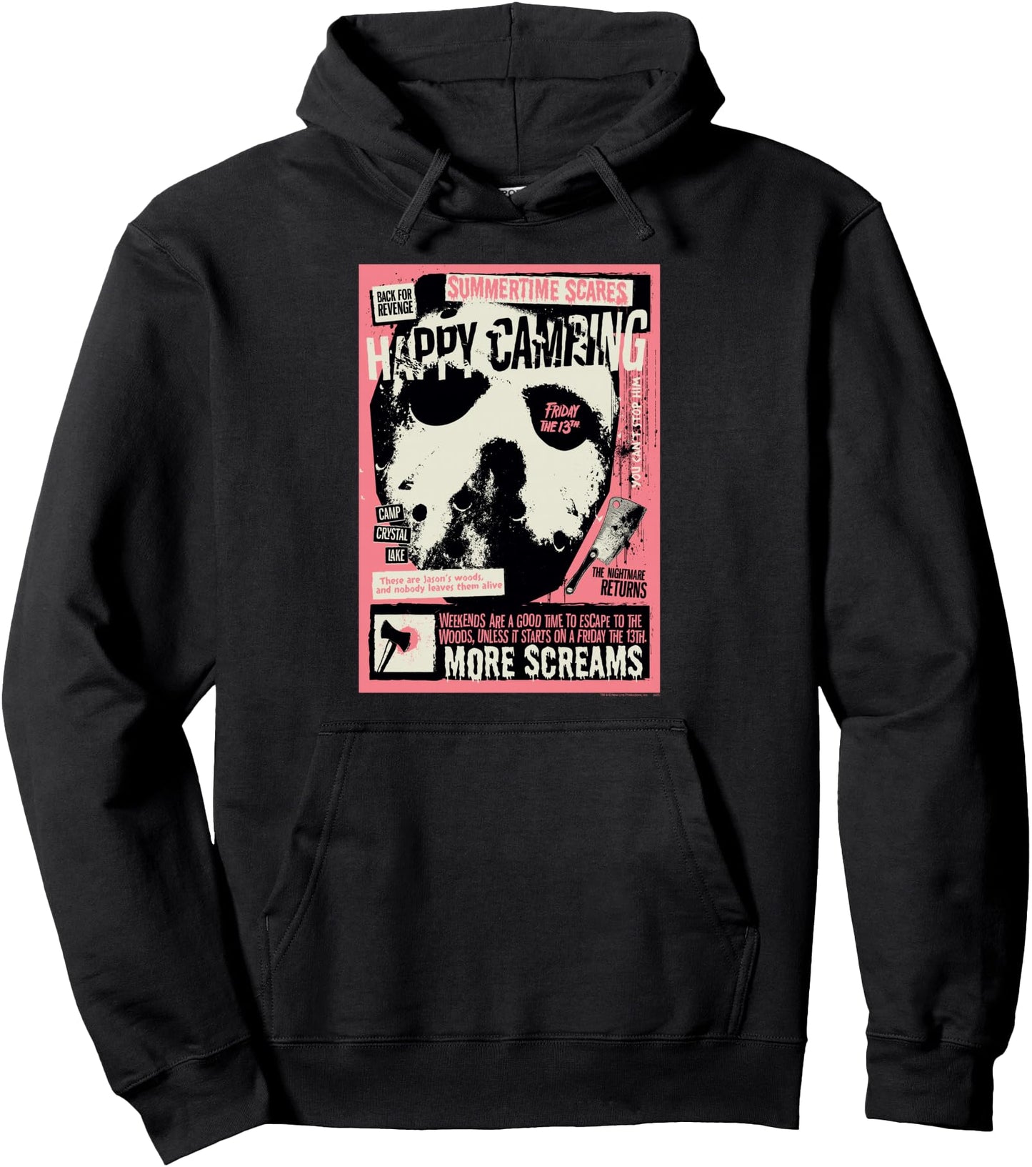 Friday the 13th Happy Camping Summertime Scares Horror Pullover Hoodie
