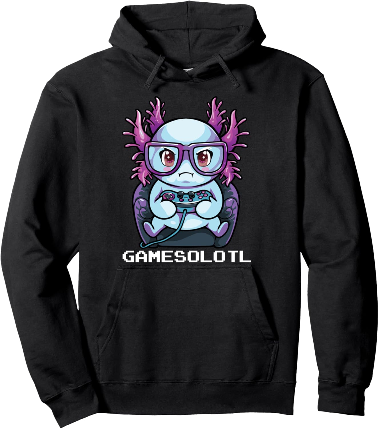 Gamer Axolotl Shirt Gamesolotl Fish Gaming Video Gamer Anime Pullover Hoodie