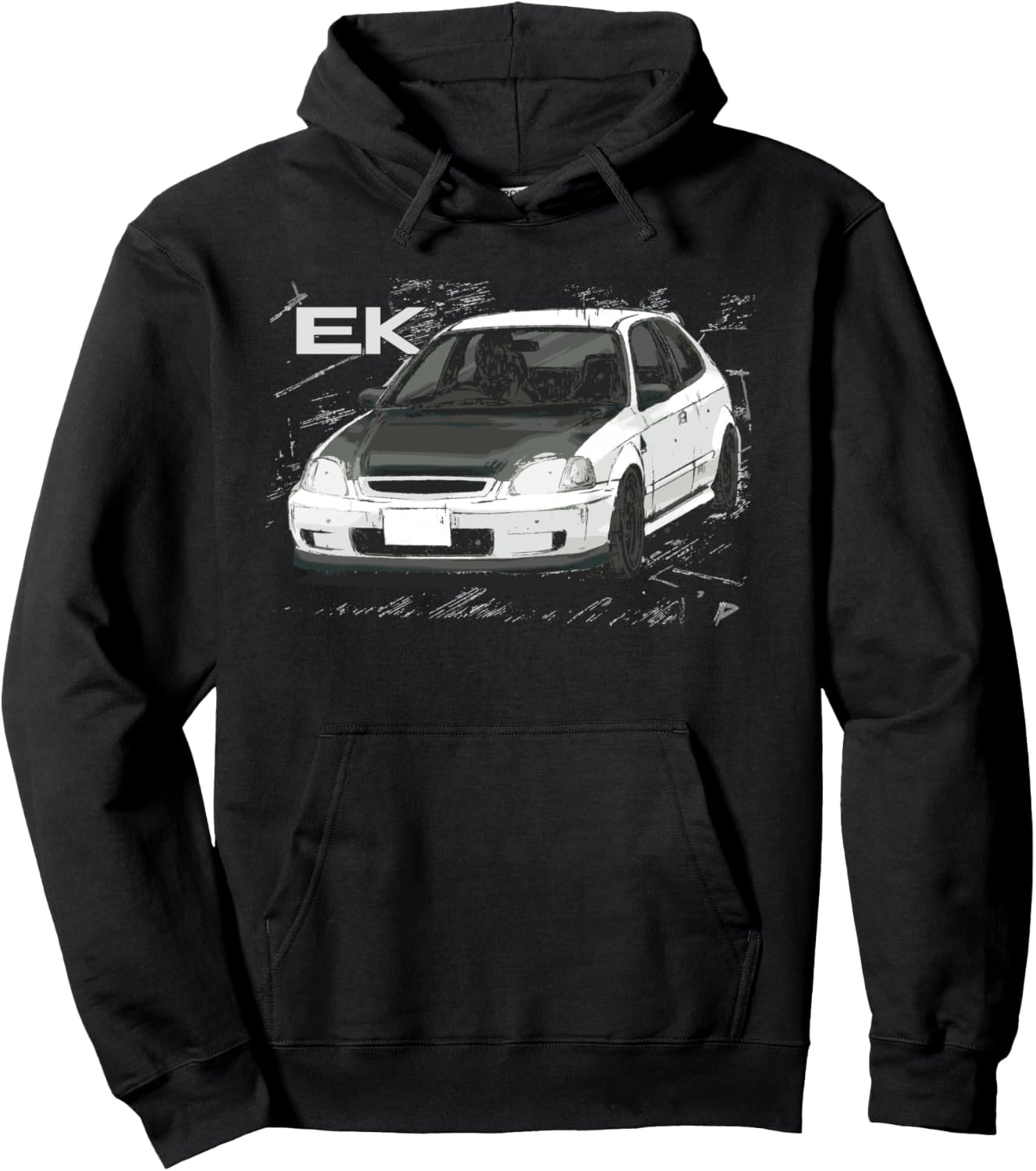 JDM Car EK SI Hatch Red anime style Pullover Hoodie