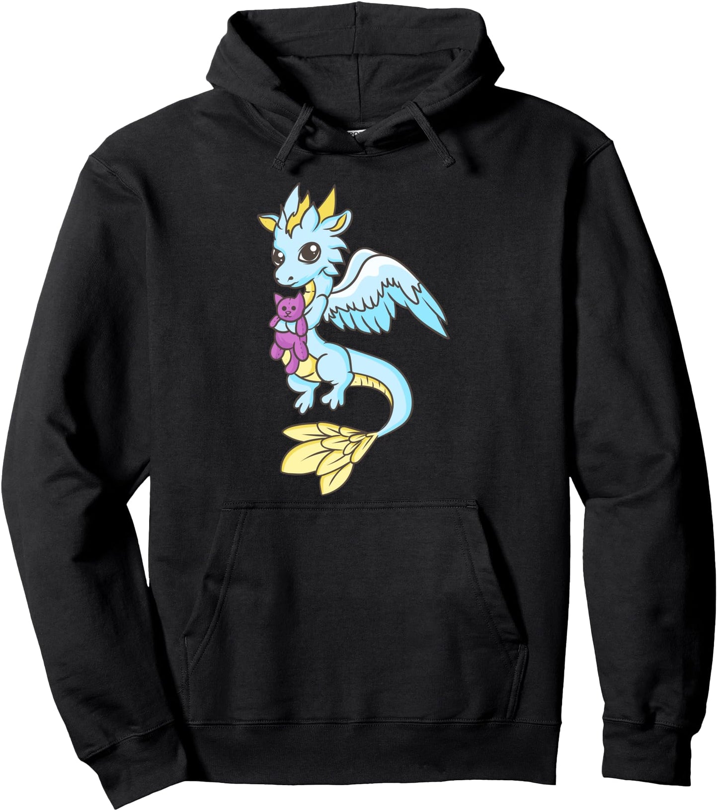 Cute Kawaii Anime - Sweet Blue Baby Dragon - Japanese Pullover Hoodie