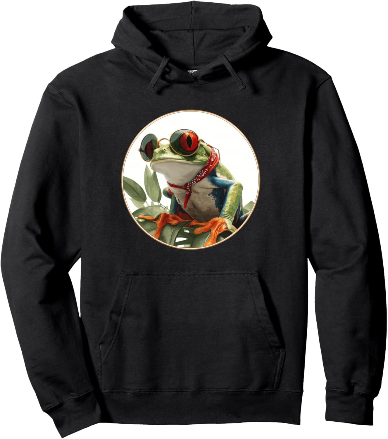Green Body Tree Frog Rainforest Amphibian Red Eyed Tree Frog Pullover Hoodie