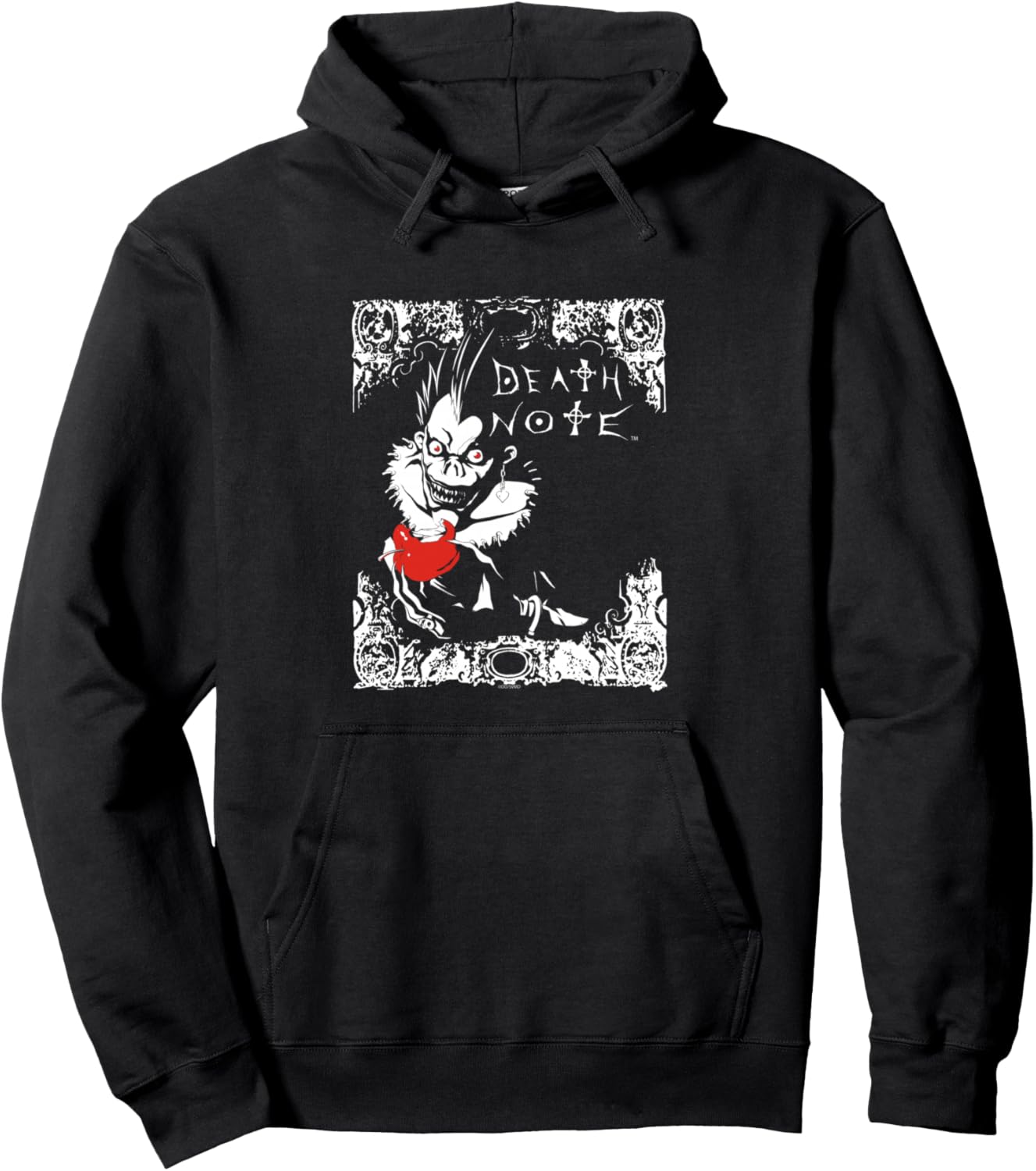 Death Note Ryuk Apple and Logo Filigree Anime Pullover Hoodie