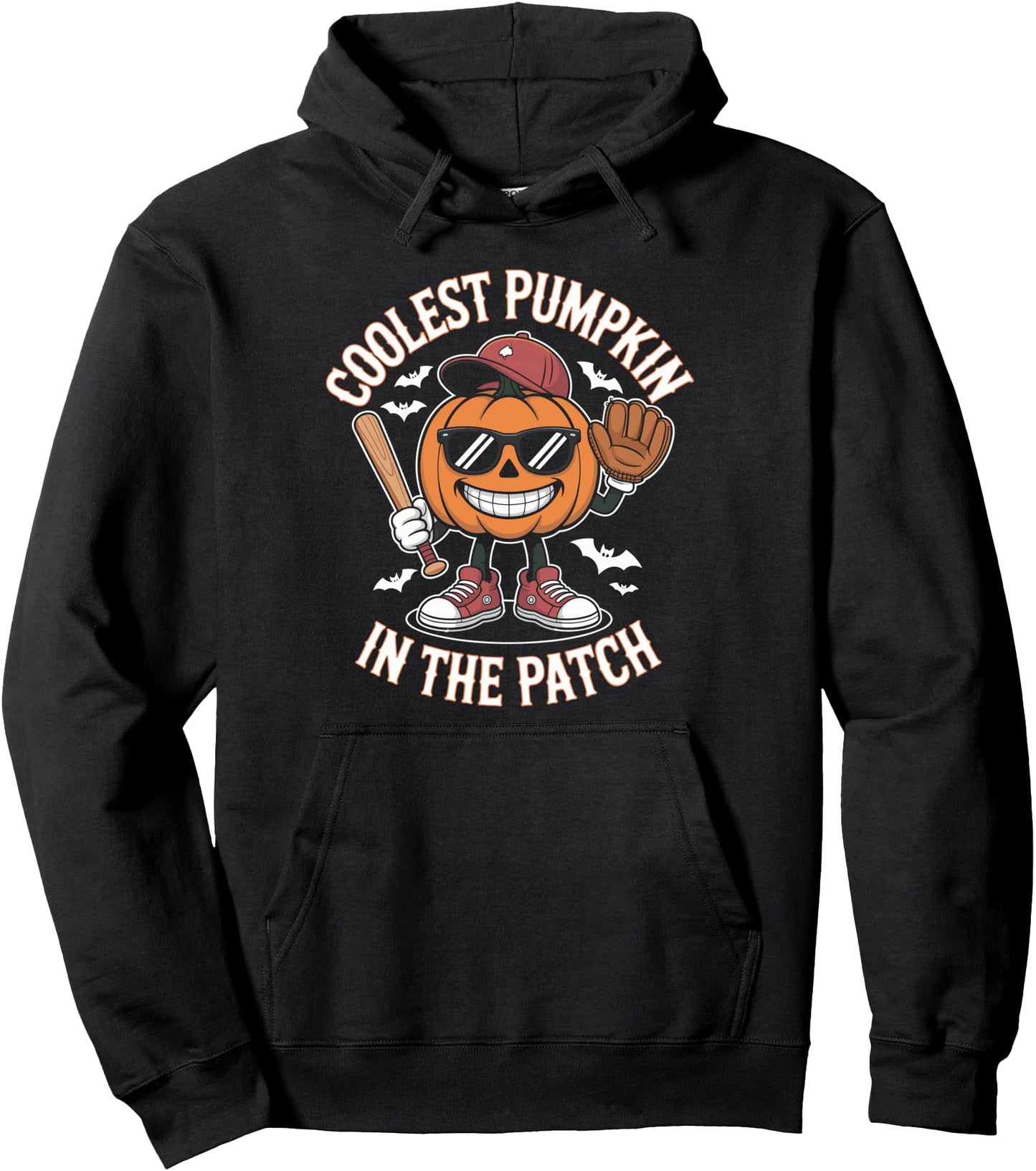 Coolest Pumpkin In The Patch Baseball Halloween Boys Pullover Hoodie