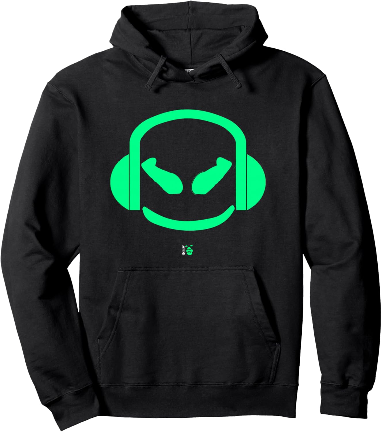 Funny DJ Mallow's SmilingFace All Green Aqua Pullover Hoodie