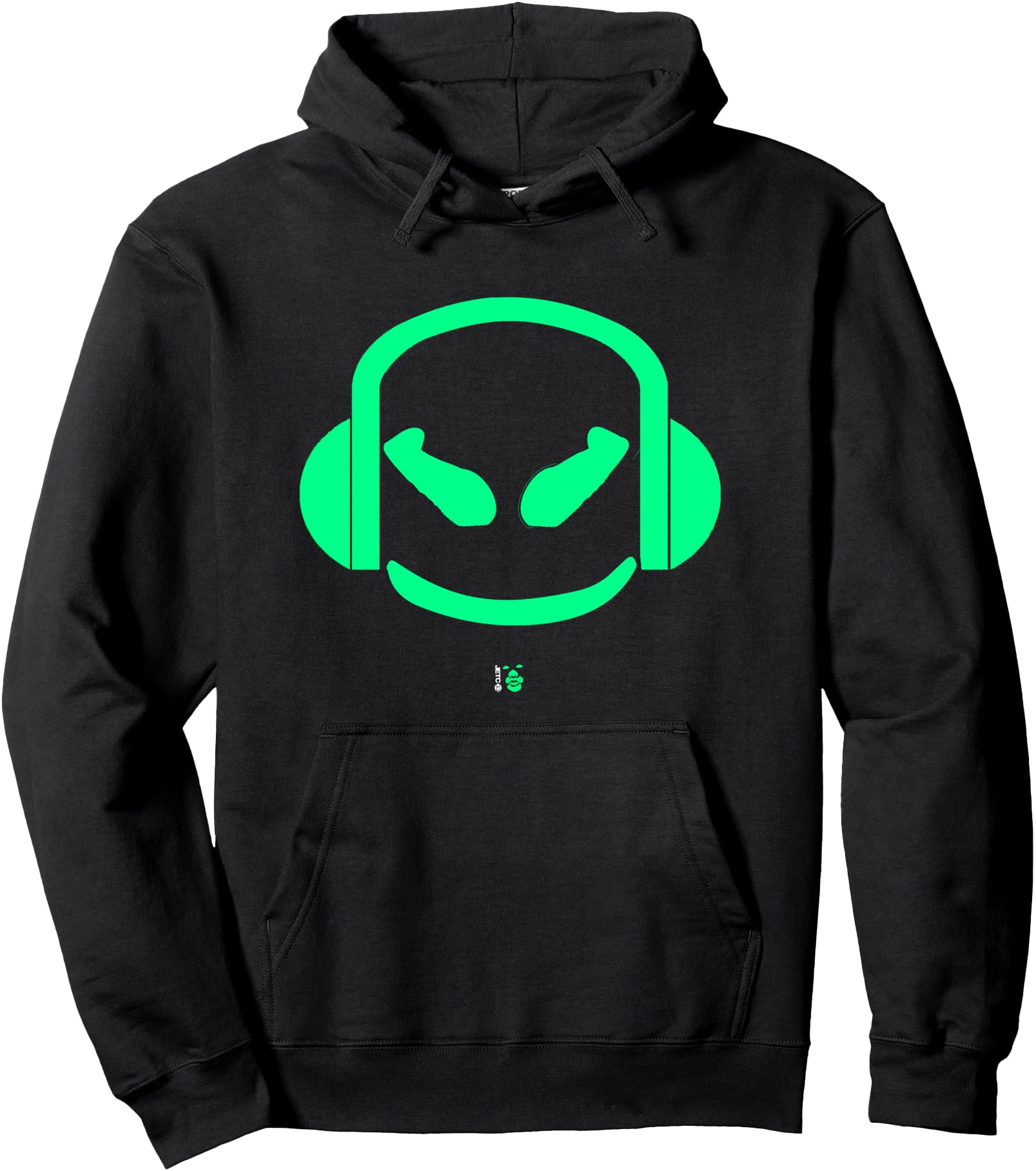 Funny DJ Mallow's SmilingFace All Green Aqua Pullover Hoodie