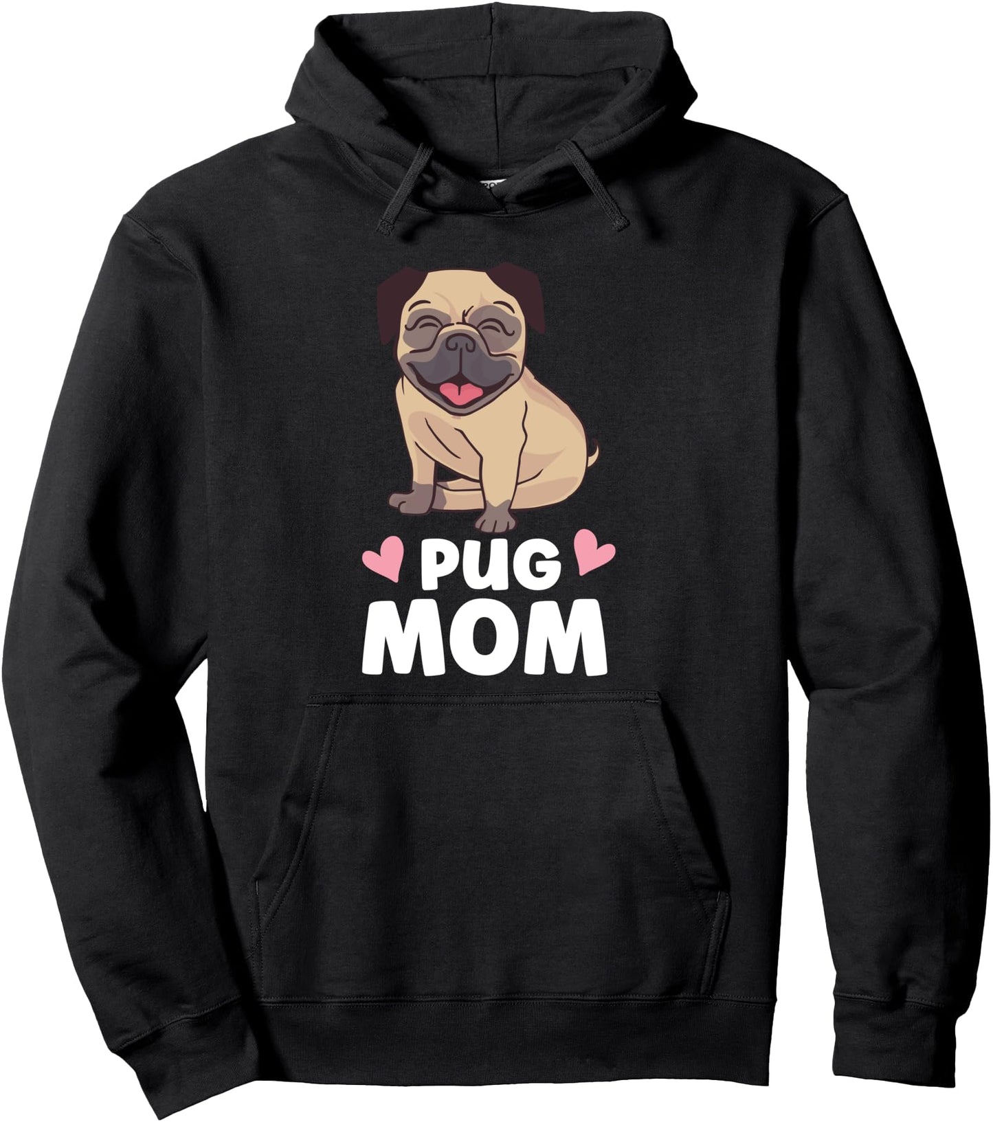 Cute Pug Mom Puppy Dog Lover Cartoon Pugs Pullover Hoodie