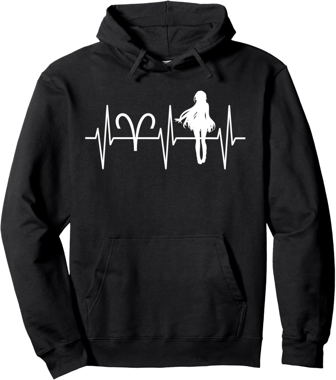 Aries Shirt Anime Lover Heartbeat Symbol Zodiac Sign Pullover Hoodie