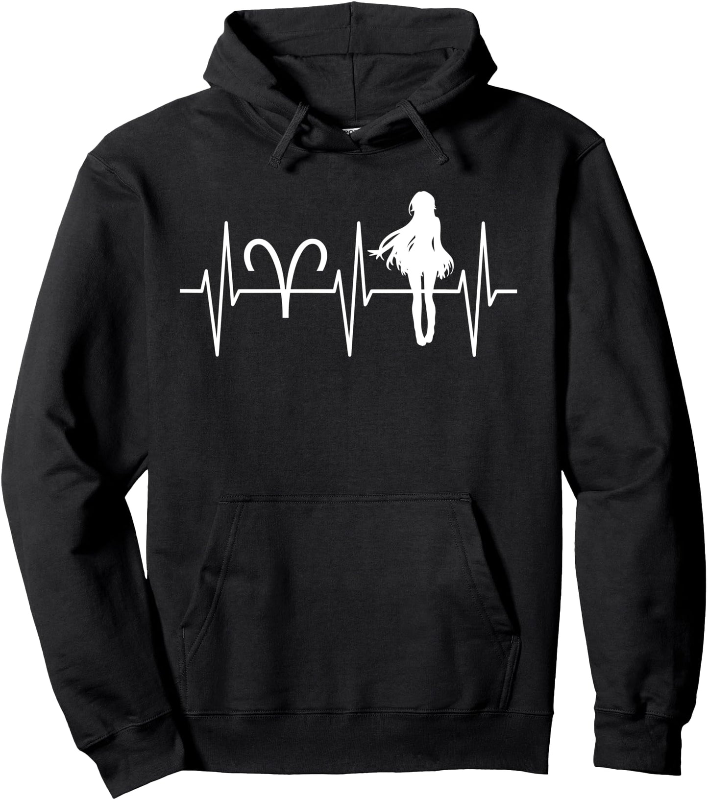 Aries Shirt Anime Lover Heartbeat Symbol Zodiac Sign Pullover Hoodie