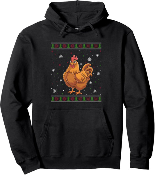 Chicken Christmas Sweater Men Women Kids Xmas Funny Pullover Hoodie