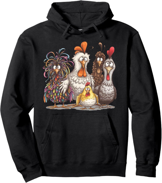 Chicken Art Crazy Chicken Gifts For Men Women Kid Boy Family Pullover Hoodie
