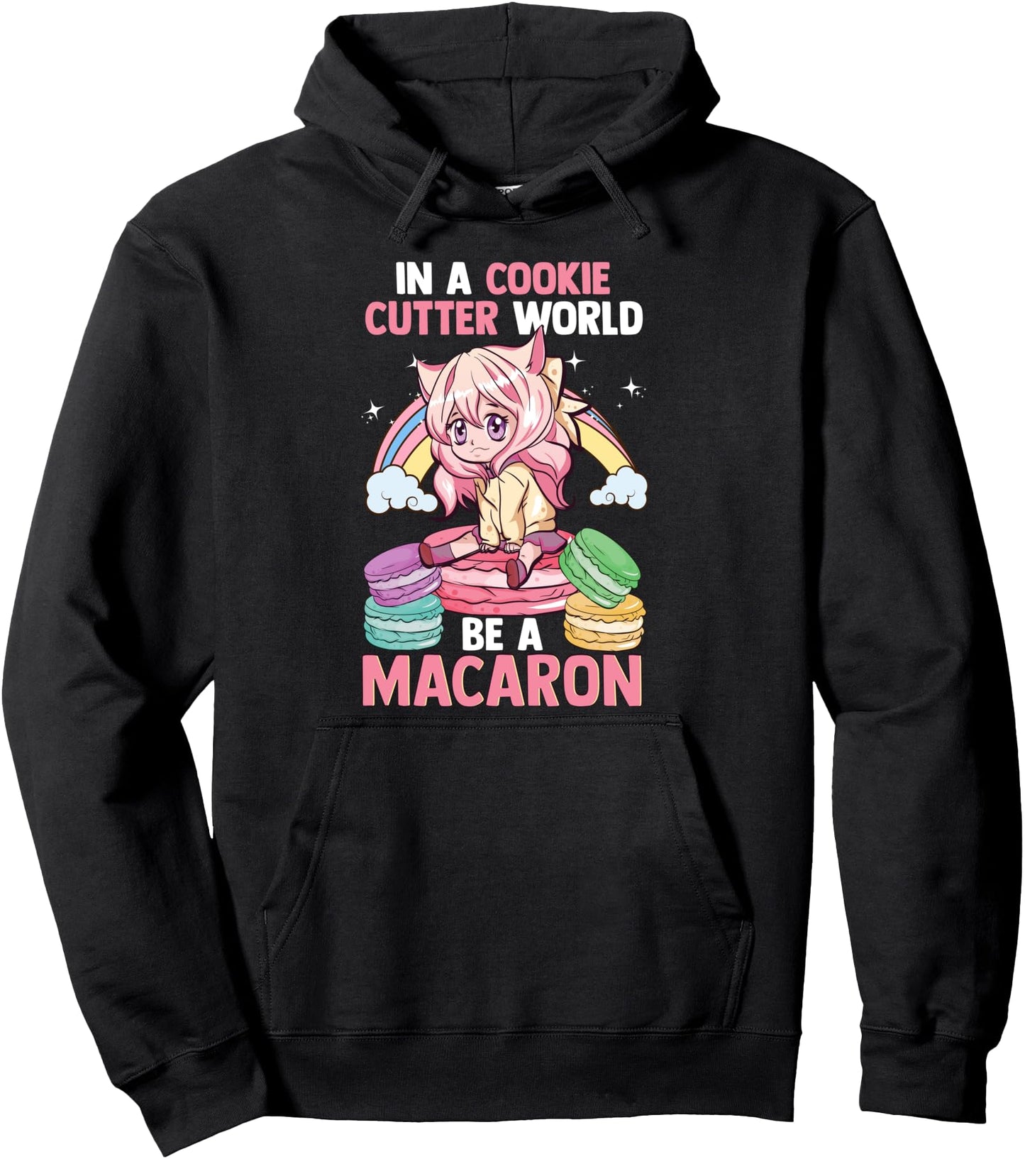Macarons French Cookie Japanese Anime Kawaii Pullover Hoodie