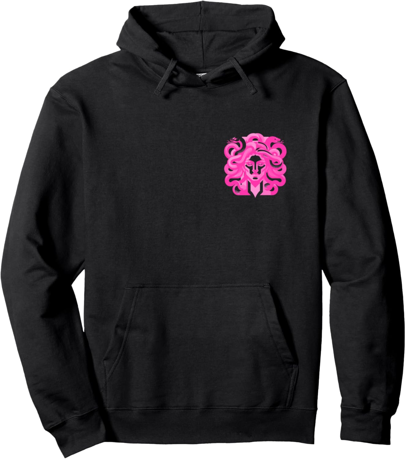 Womens Tops Pink Medusa Anime Pullover Hoodie