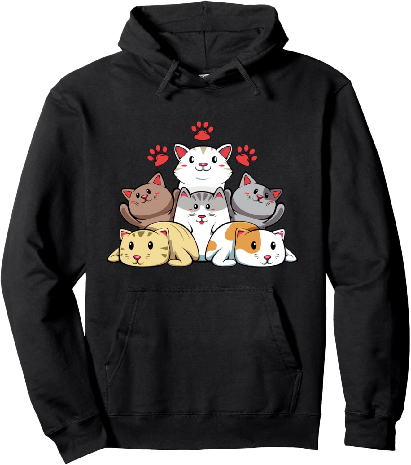 Kawaii Cats Pets Kittens Japanese Animal Kawaii Art Anime Pullover Hoodie