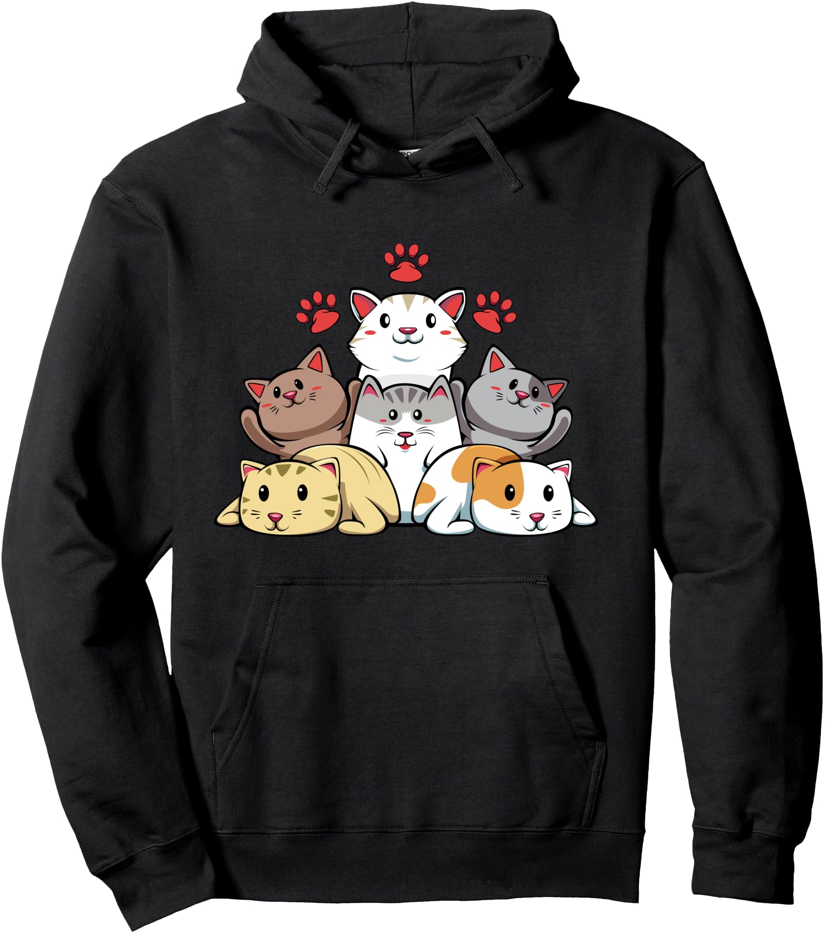 Kawaii Cats Pets Kittens Japanese Animal Kawaii Art Anime Pullover Hoodie