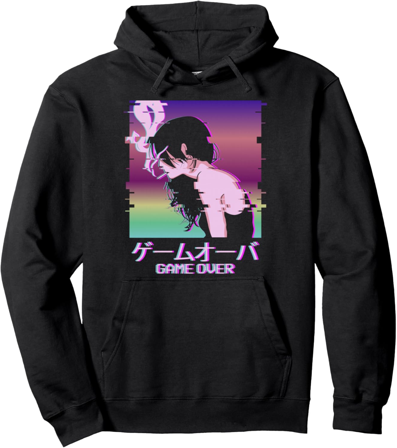 Vaporwave Anime Girl Indie Old Aesthetic Sad Anime Girl Pullover Hoodie