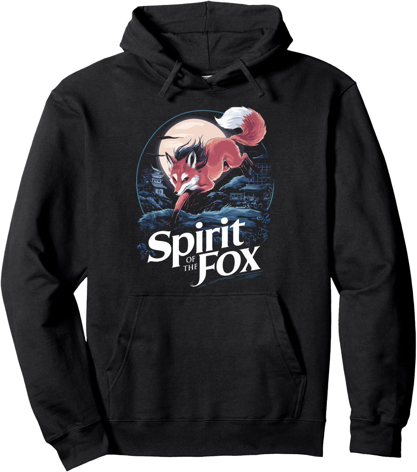 Spirit Fox Kitsune Japanese Folklore Pullover Hoodie
