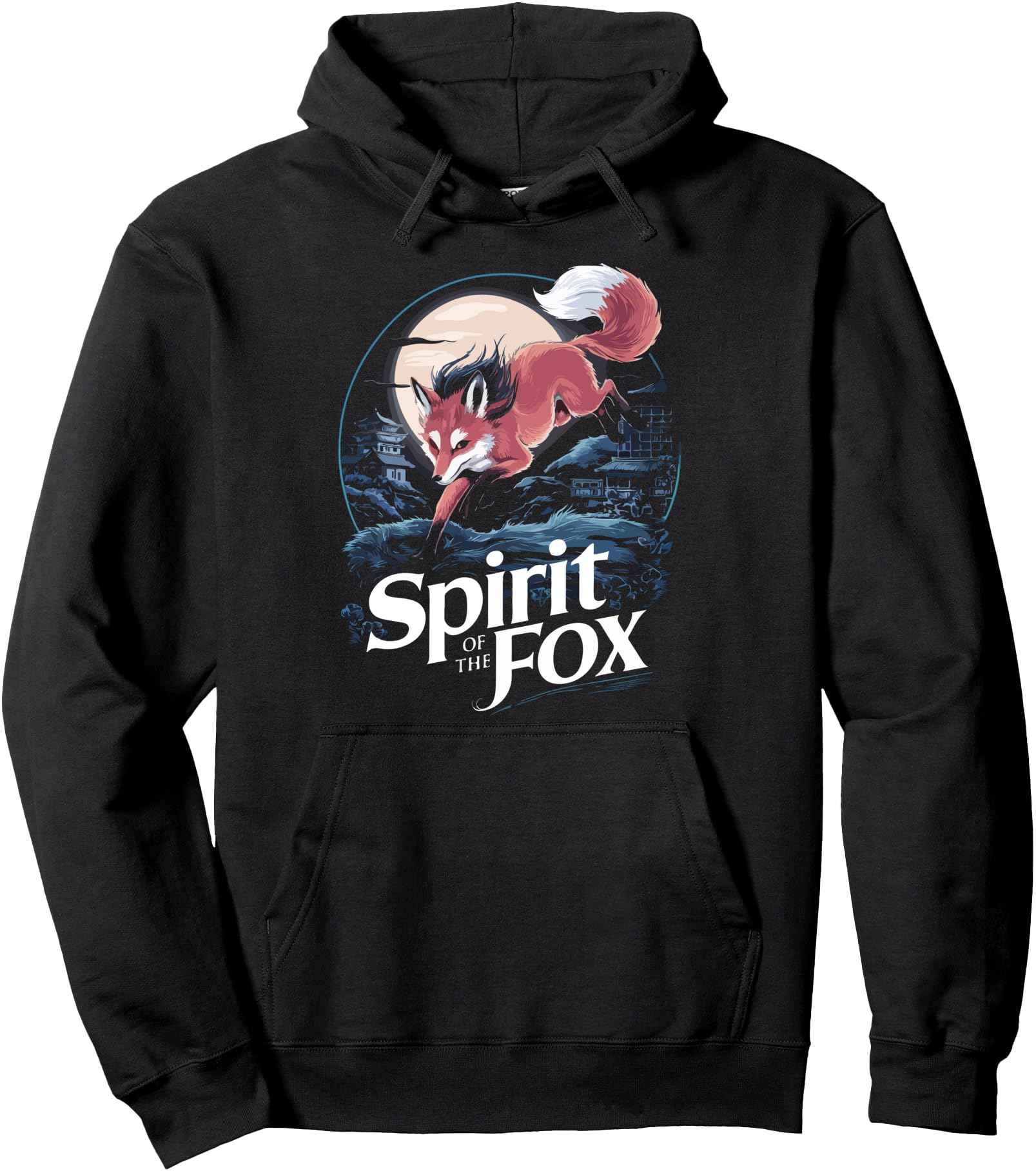 Spirit Fox Kitsune Japanese Folklore Pullover Hoodie
