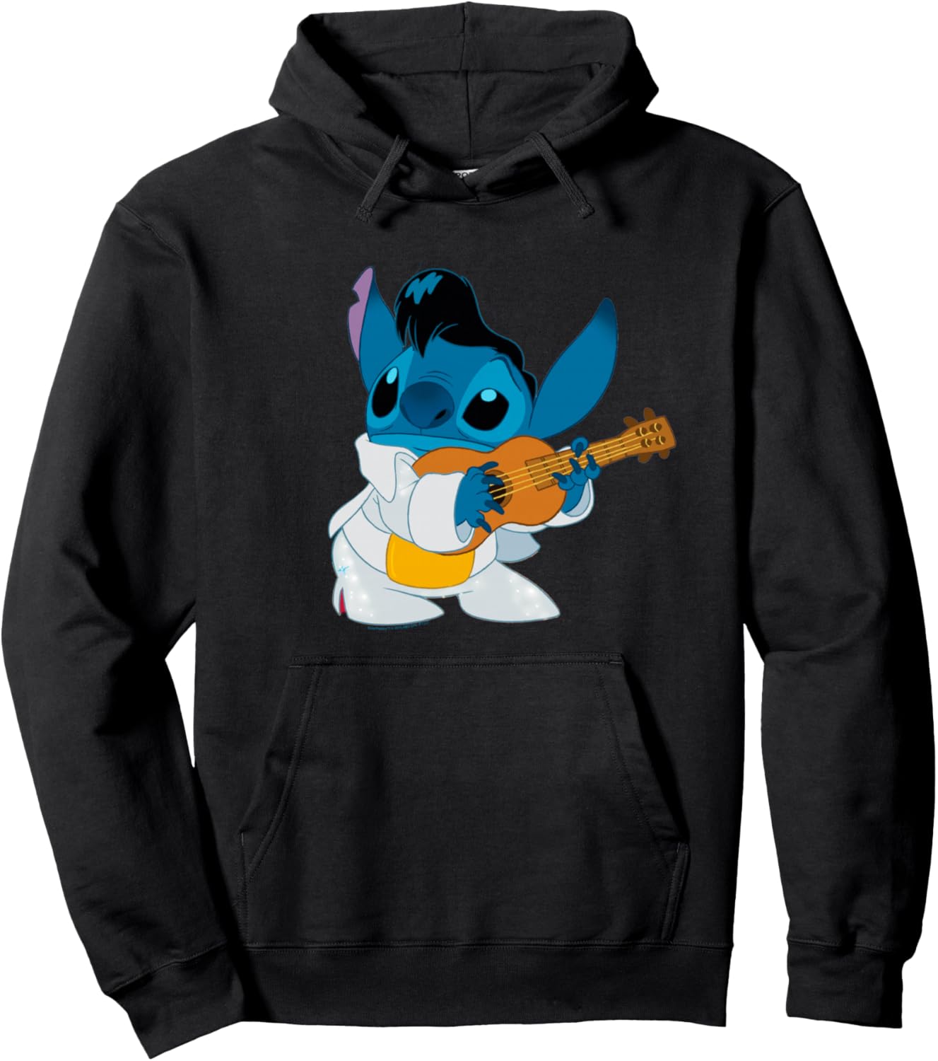 Disney Lilo & Stitch Iconic Elvis Stitch Ready To Play Logo Pullover Hoodie