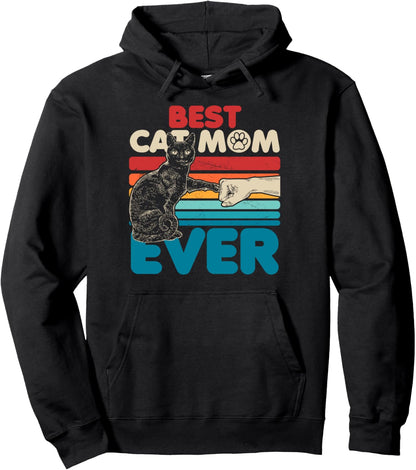 Cat Mom and Cat Fist Bump Cat Mother's Day Cat Lover Owner Pullover Hoodie