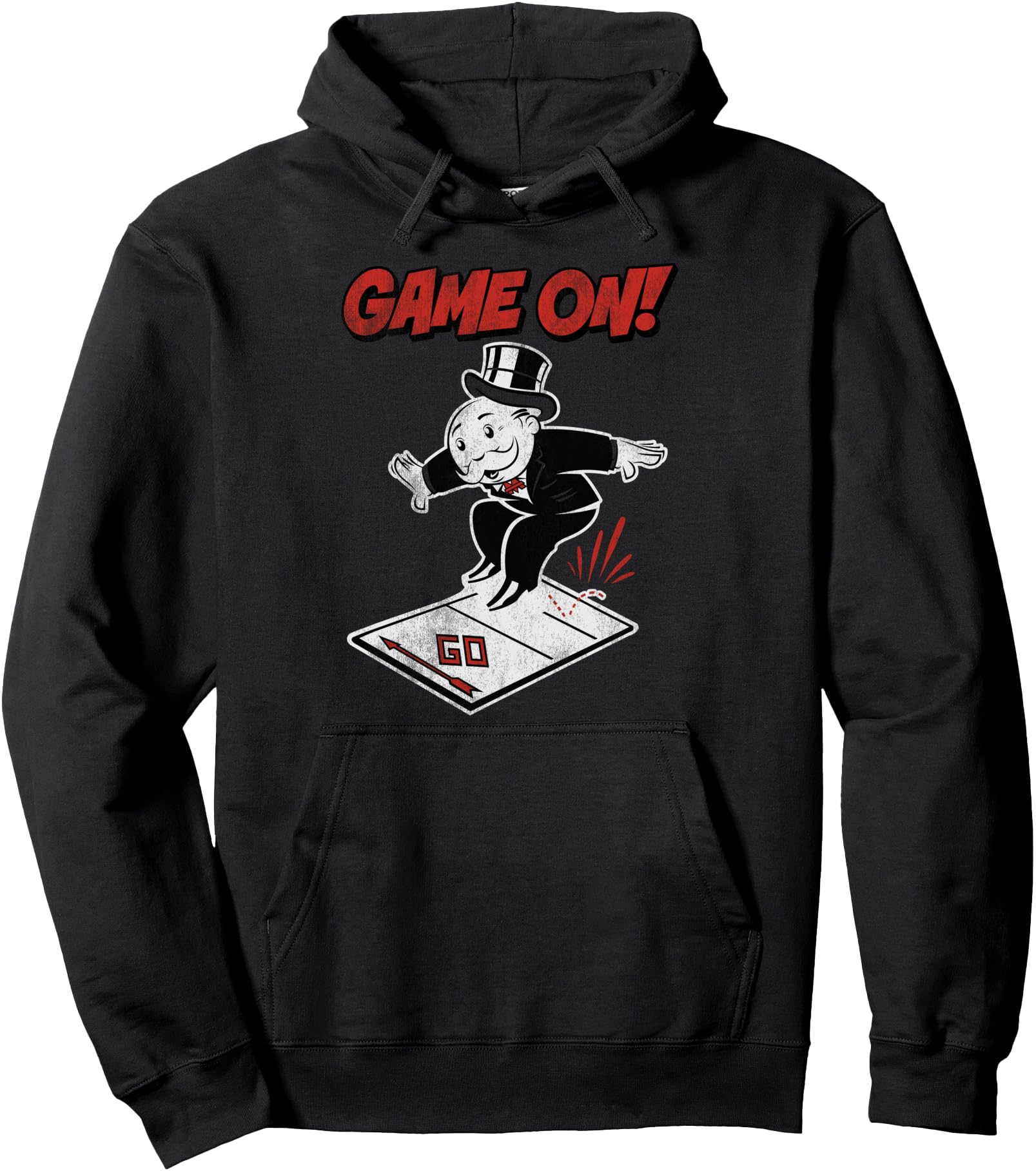 Monopoly Mr. Monopoly Game On! Classic Distressed Logo Pullover Hoodie