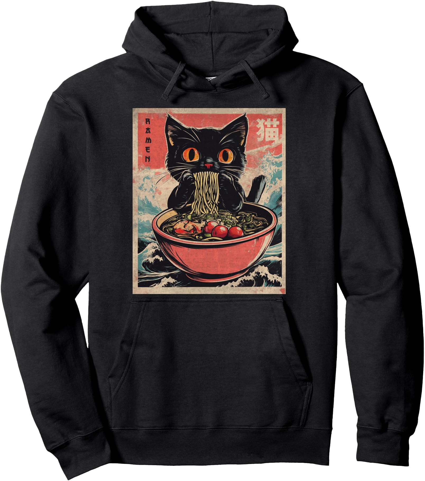 Cat Ramen Japanese Funny Kawaii Cat Graphic Mens Gifts Anime Pullover Hoodie