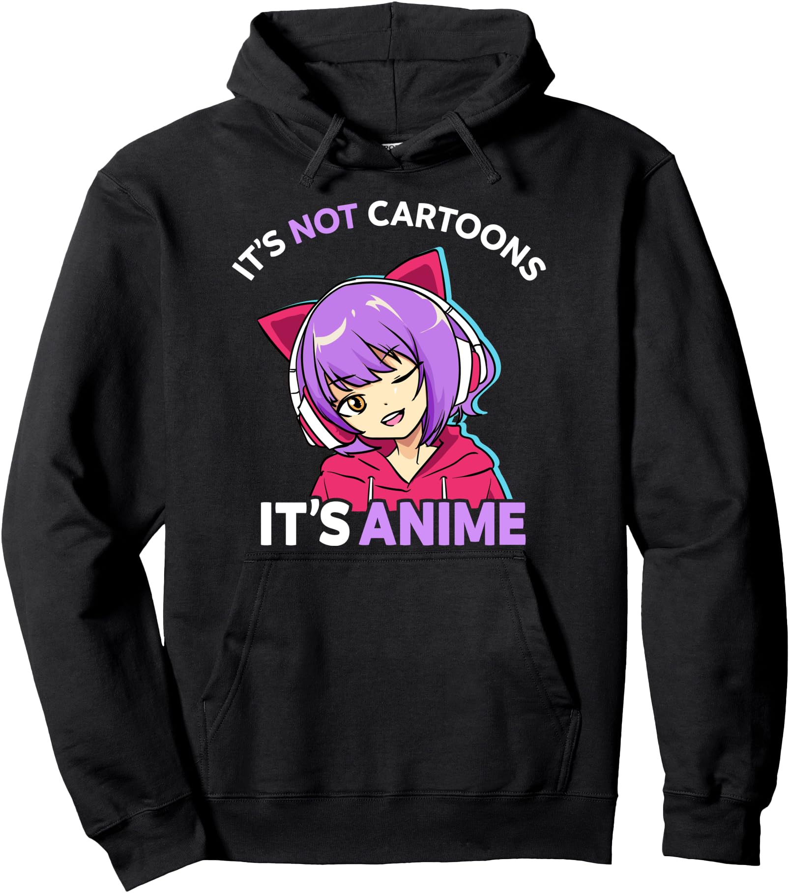 It's Not Cartoons It's Anime Girl Manga Kawaii Otaku Anime Pullover Hoodie
