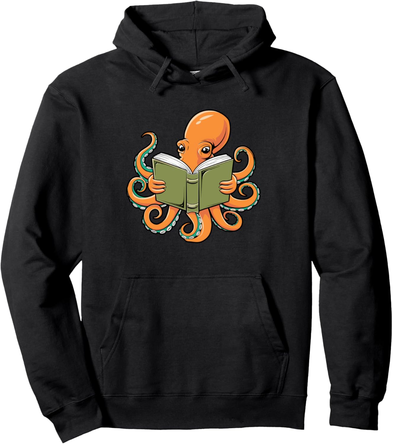 Funny Octopus Reading Book Bookworm Librarian Women Men Kids Pullover Hoodie