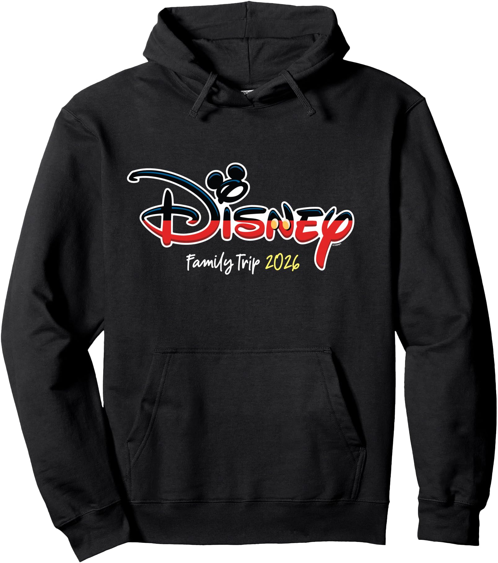 Disney Mickey Mouse Script Logo Family Trip 2026 Vacation Pullover Hoodie