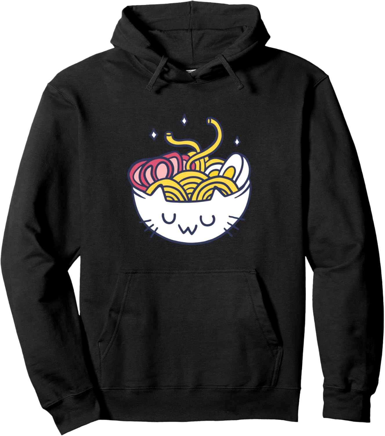 Kawaii UWU Ramen \/ Funny Cat Bowl of Cute Anime Noodles Pullover Hoodie