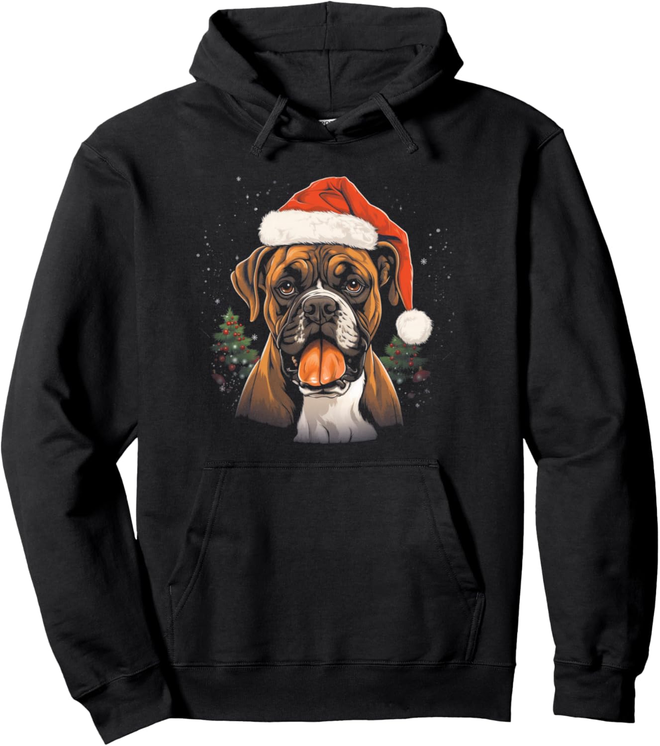 Boxer Dog - Christmas Funny Santa Holiday Men Women Pullover Hoodie