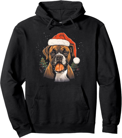 Boxer Dog - Christmas Funny Santa Holiday Men Women Pullover Hoodie