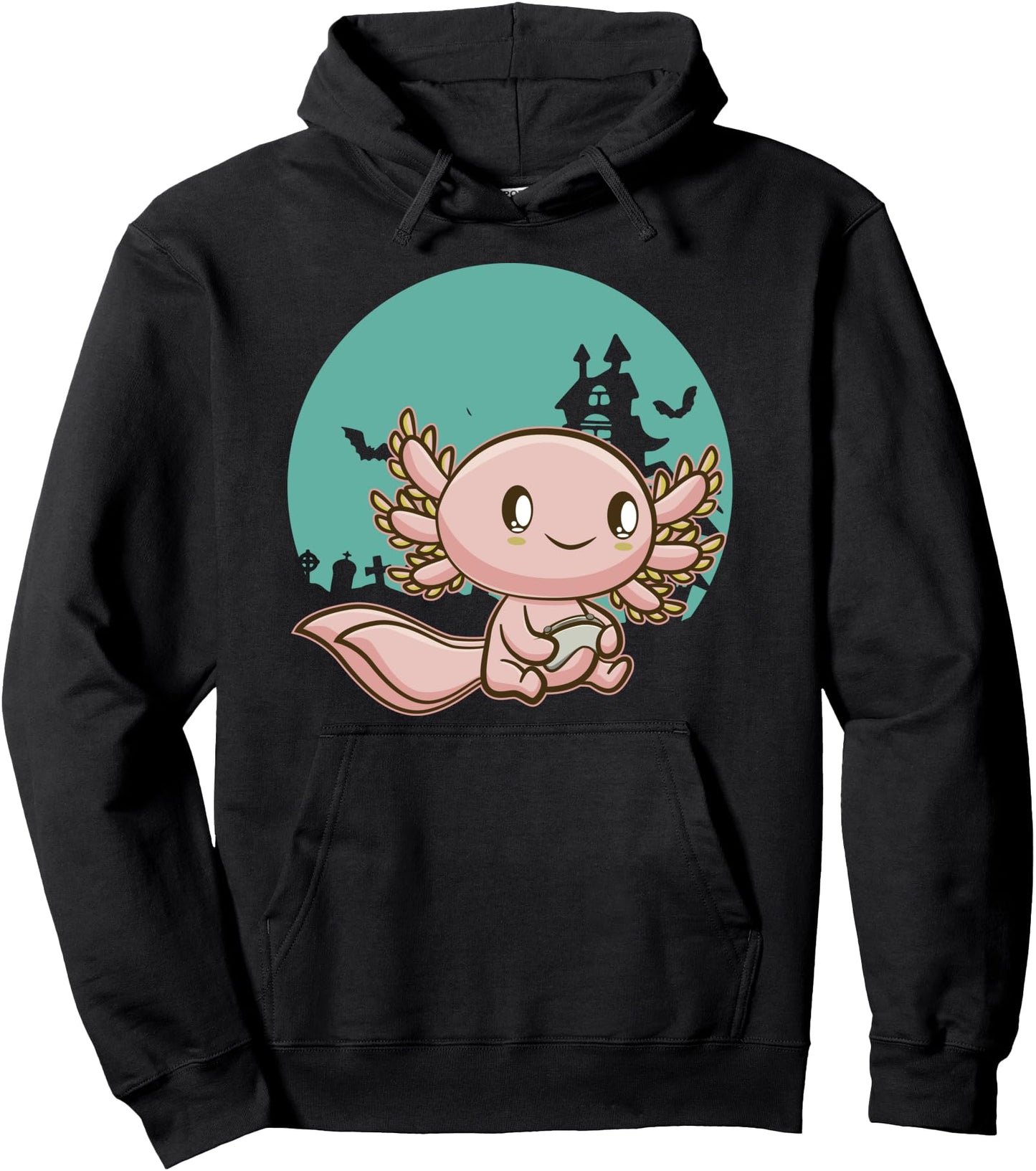 Pastel Goth Nu Gaming Axolotl Pet Gamer Kawaii Japan Anime Pullover Hoodie