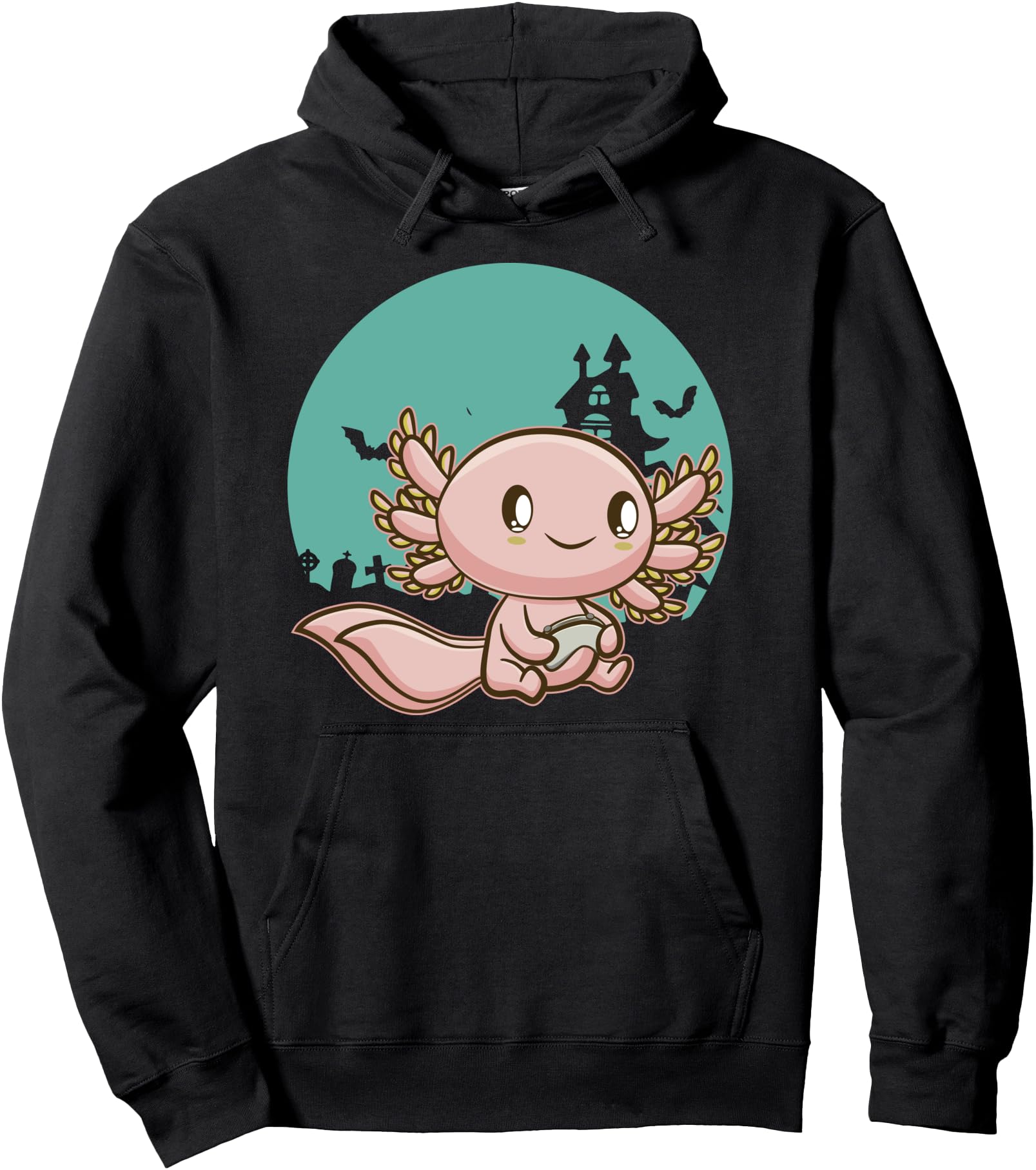 Pastel Goth Nu Gaming Axolotl Pet Gamer Kawaii Japan Anime Pullover Hoodie