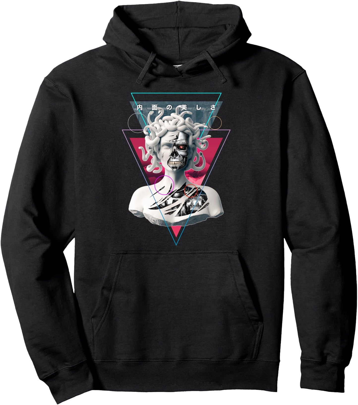 Vaporwave Cyborg Medusa Statue Aesthetic Art Japanese Otaku Pullover Hoodie