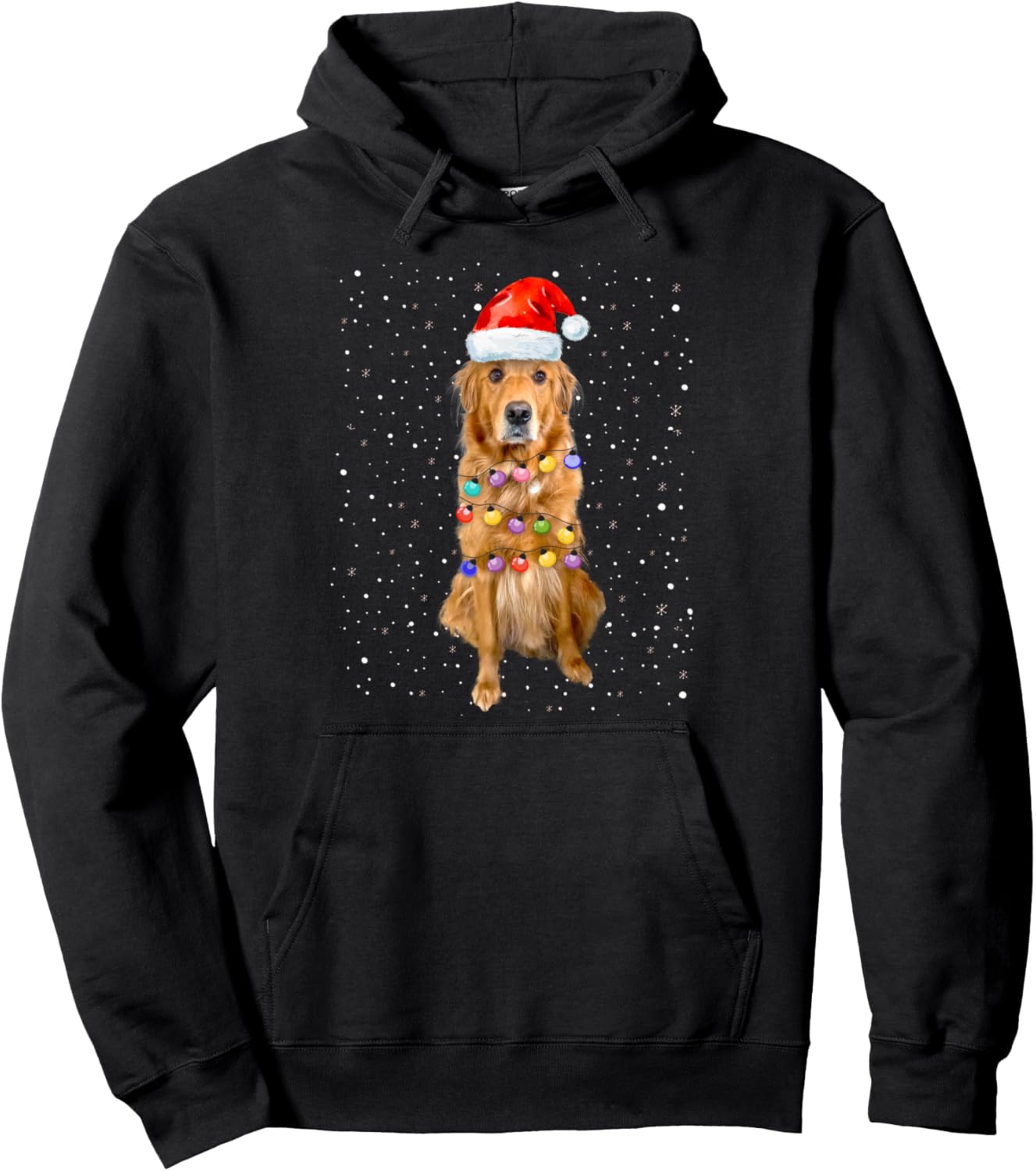 Golden Retriever Christmas Idea For Kids & Santa Hat Xmas Pullover Hoodie