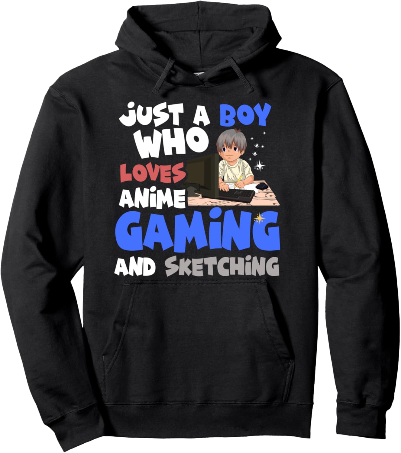 Sketching Doodling Artist Gaming Gamer Boys Gift Otaku Anime Pullover Hoodie